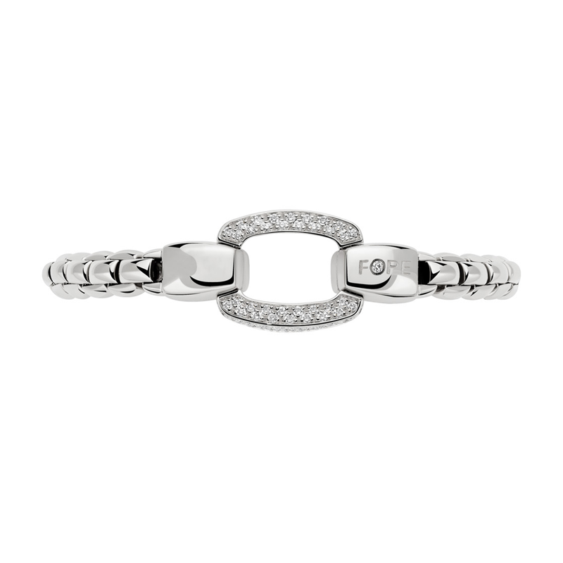 Eka 18ct White Gold Bracelet With Diamond Pavé Clasp