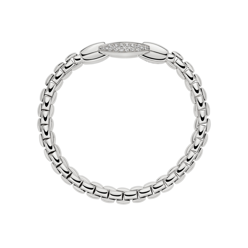 Eka 18ct White Gold Bracelet With Diamond Pavé Clasp