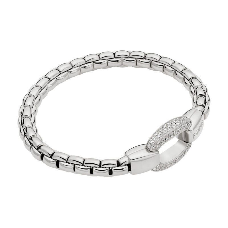 Eka 18ct White Gold Bracelet With Diamond Pavé Clasp