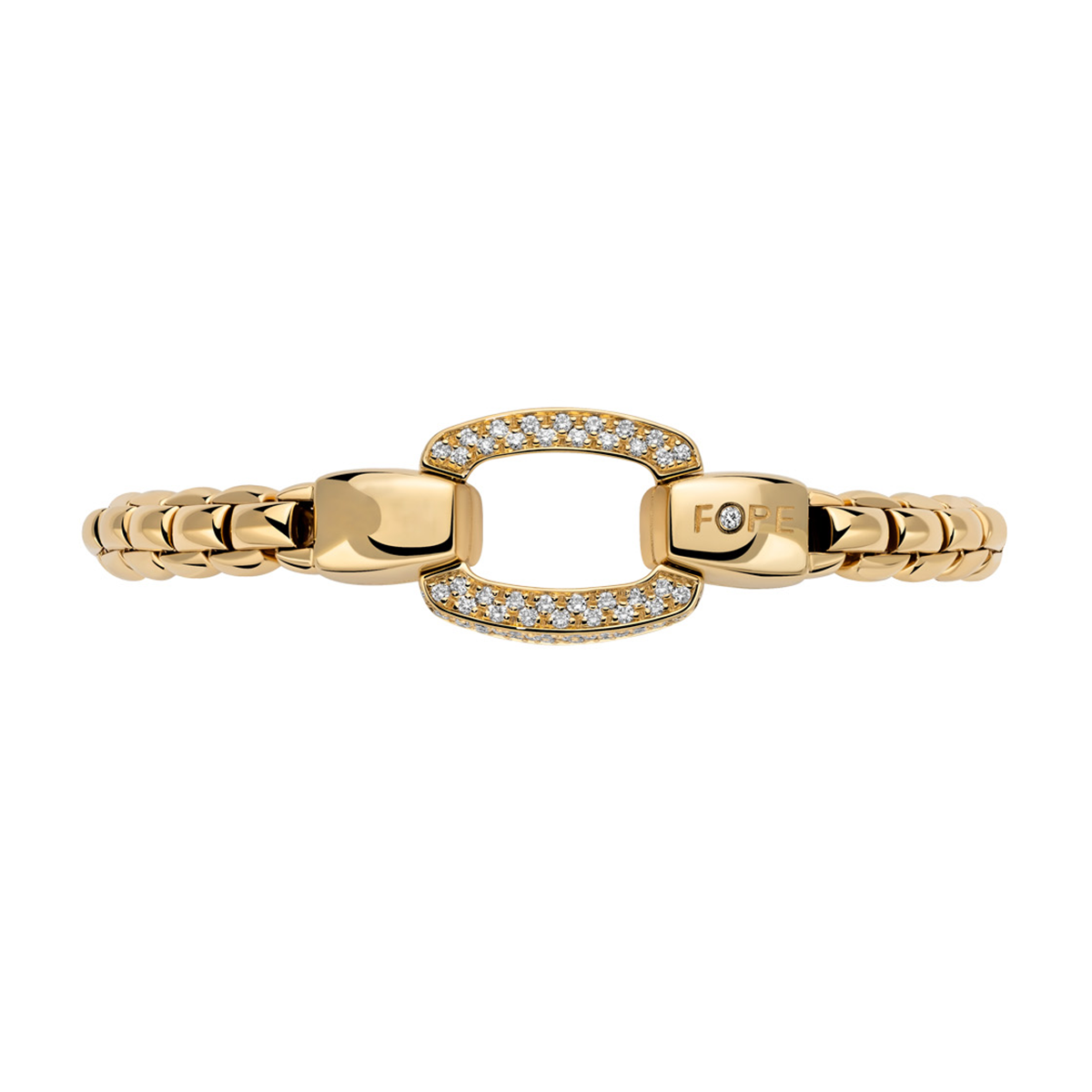 Eka 18ct Yellow Gold Bracelet With Diamond Pavé Clasp