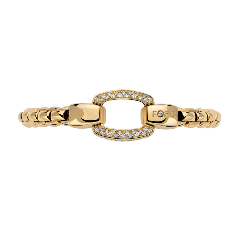Eka 18ct Yellow Gold Bracelet With Diamond Pavé Clasp
