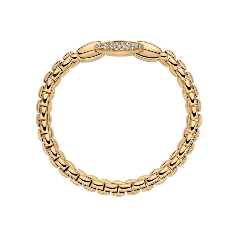 Eka 18ct Yellow Gold Bracelet With Diamond Pavé Clasp