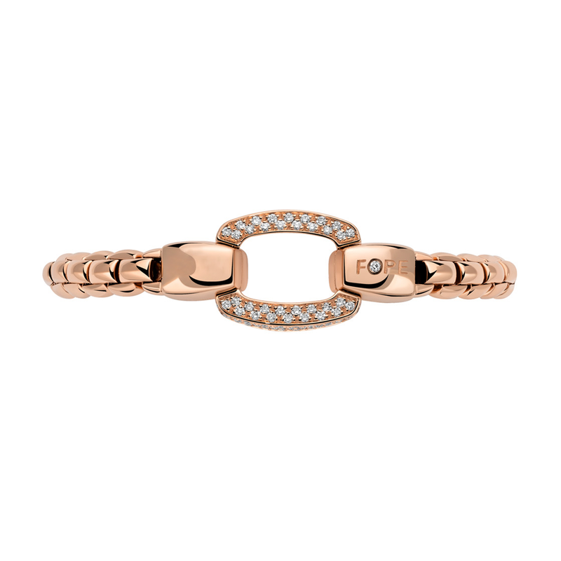 Eka 18ct Rose Gold Bracelet With Diamond Pavé Clasp