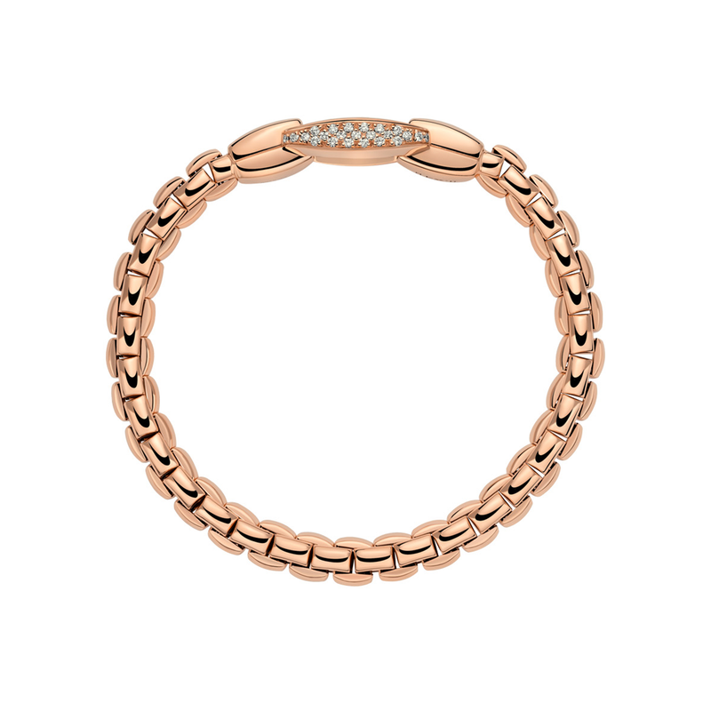 Eka 18ct Rose Gold Bracelet With Diamond Pavé Clasp