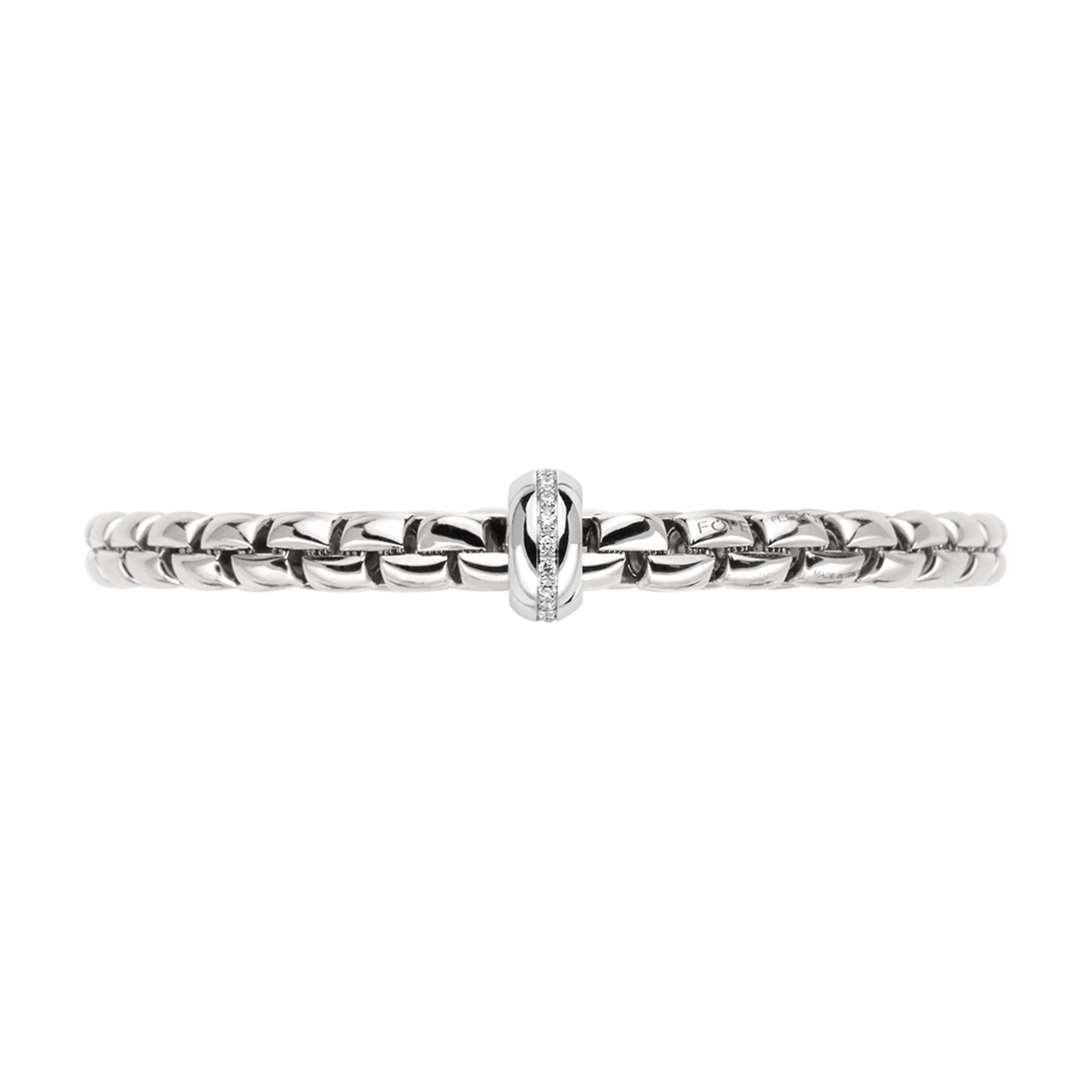Eka 18ct White Gold Diamond Set Rondel Bracelet