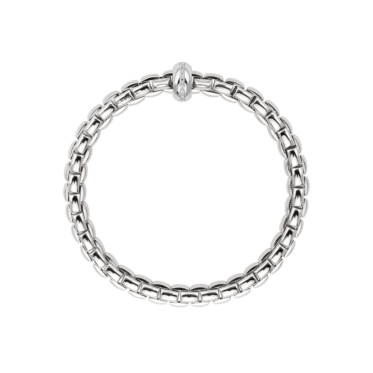 FOPE Eka 18ct White Gold Diamond Set Rondel Bracelet - Berry's Jewellers