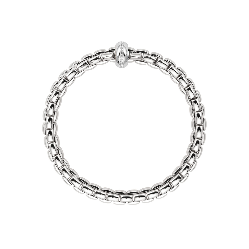 Eka 18ct White Gold Diamond Set Rondel Bracelet