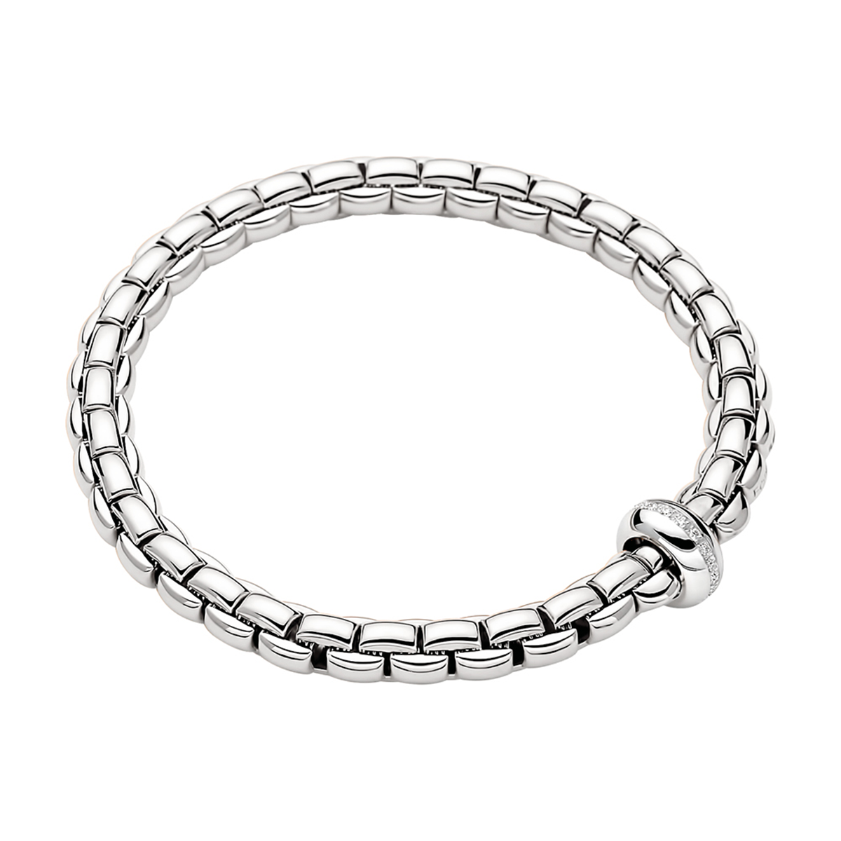 Eka 18ct White Gold Diamond Set Rondel Bracelet