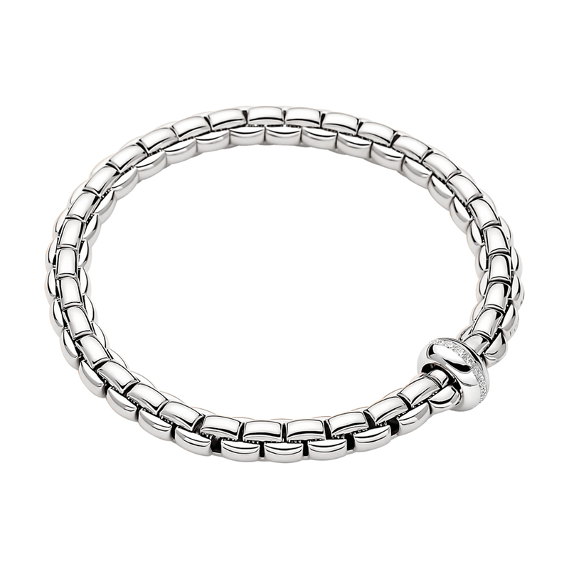 Eka 18ct White Gold Diamond Set Rondel Bracelet