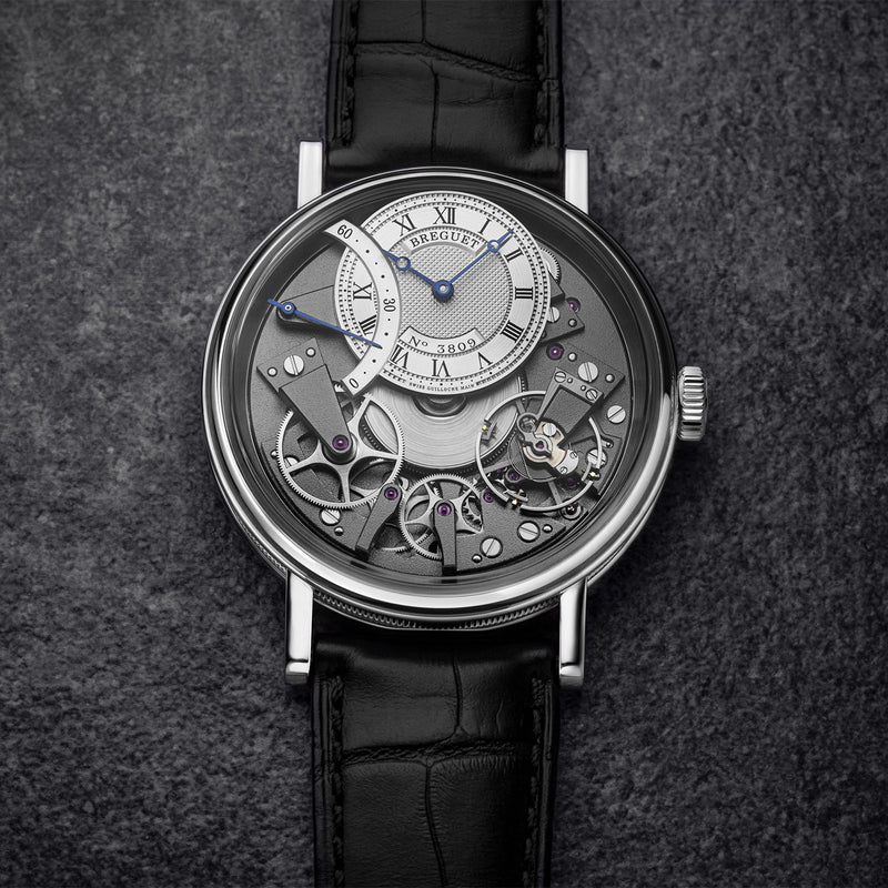 Breguet Tradition Seconde Retrograde 7097 40mm 18ct White Dial Strap Watch