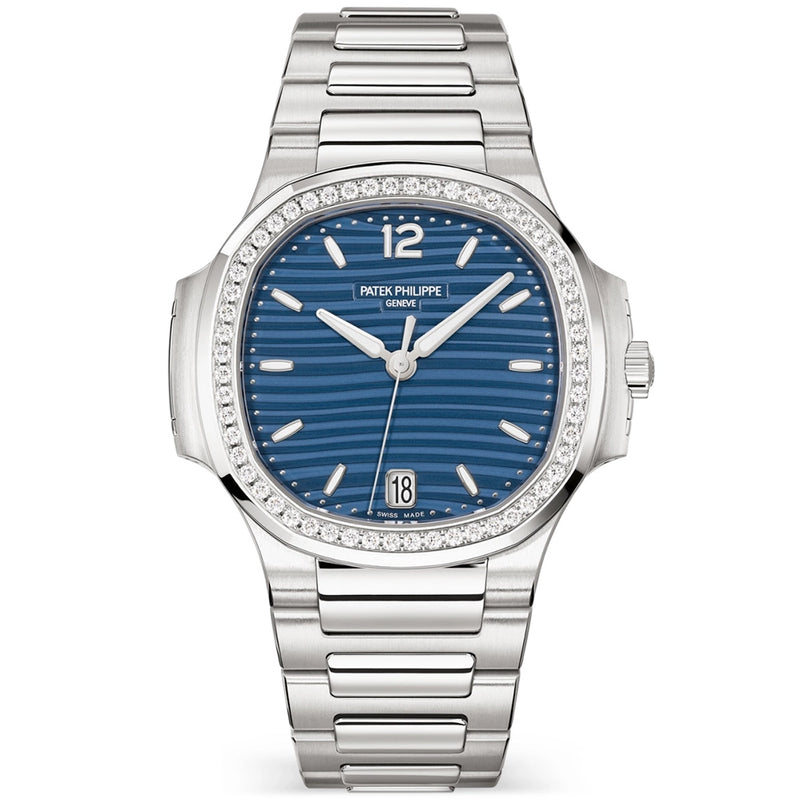 Patek Philippe Nautilus 35.2mm Steel Blue Dial Diamond Set Ladies Automatic Watch - Berry's Jewellers