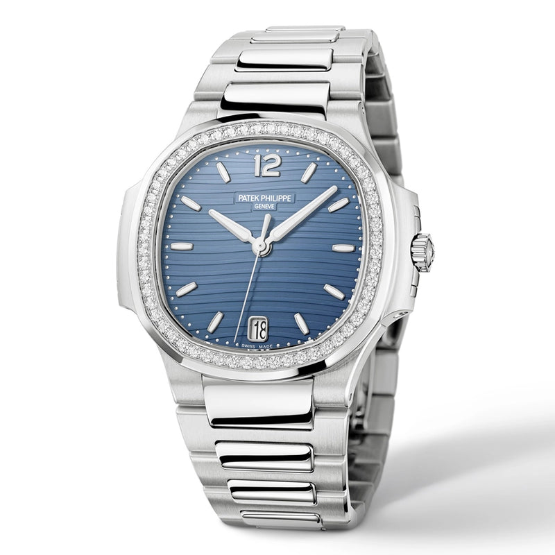 Patek Philippe Nautilus 35.2mm Steel Blue Dial Diamond Set Ladies Automatic Watch - Berry's Jewellers