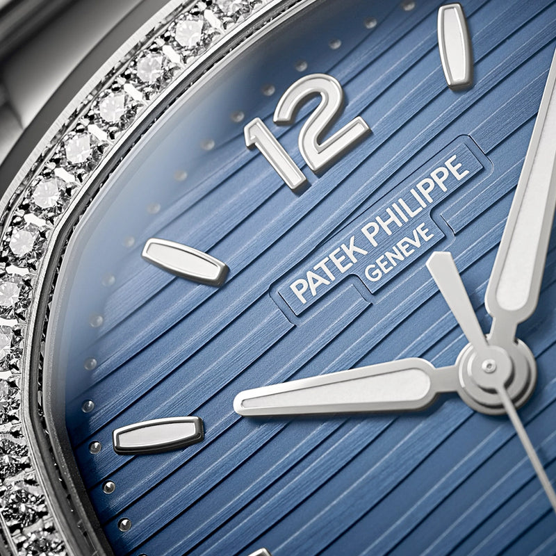 Patek Philippe Nautilus 35.2mm Steel Blue Dial Diamond Set Ladies Automatic Watch - Berry's Jewellers