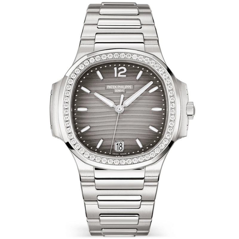 Patek Philippe Nautilus 35.2mm Steel Grey Dial Diamond Set Ladies Automatic Watch - Berry's Jewellers