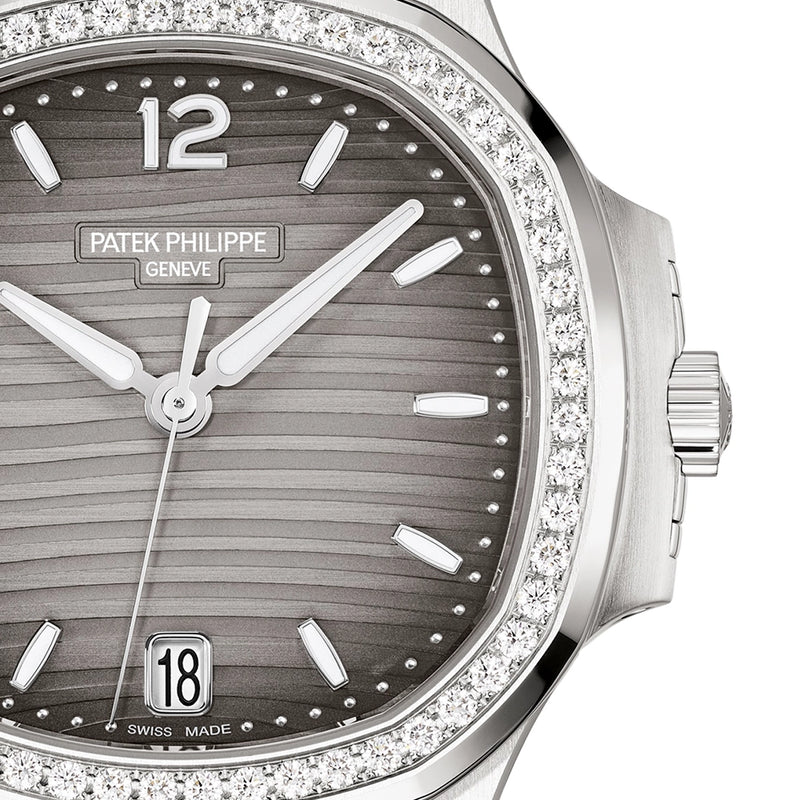 Patek Philippe Nautilus 35.2mm Steel Grey Dial Diamond Set Ladies Automatic Watch - Berry's Jewellers