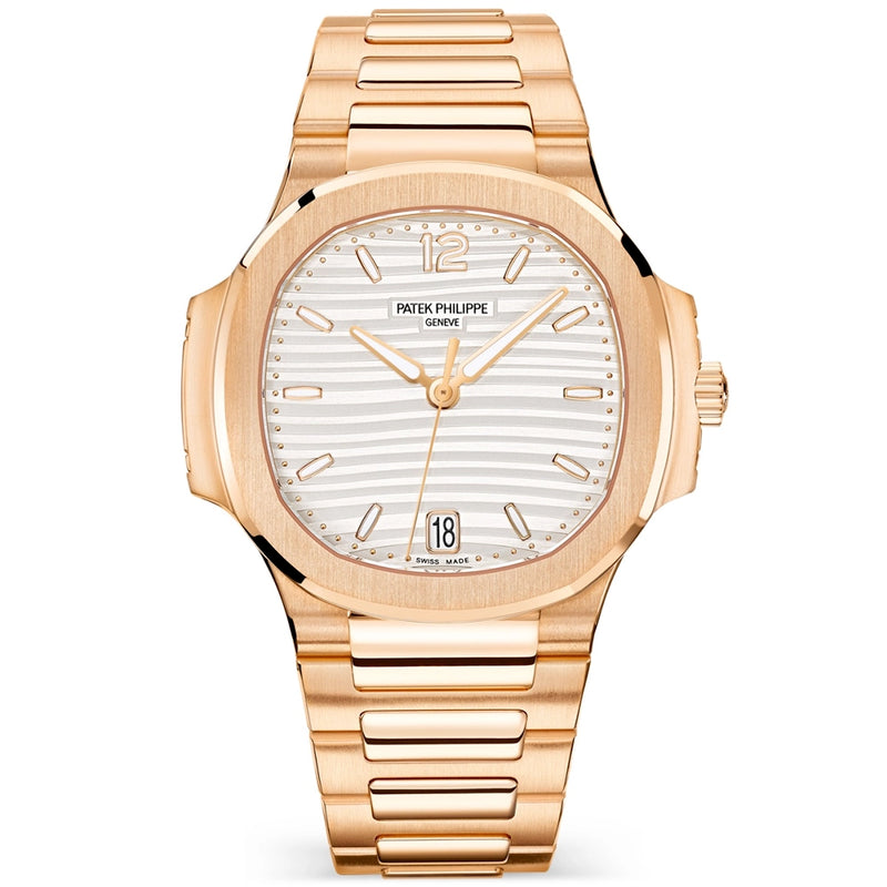 Patek Philippe Nautilus 35.2mm 18ct Rose Gold Silver Dial Ladies Automatic Watch - Berry's Jewellers