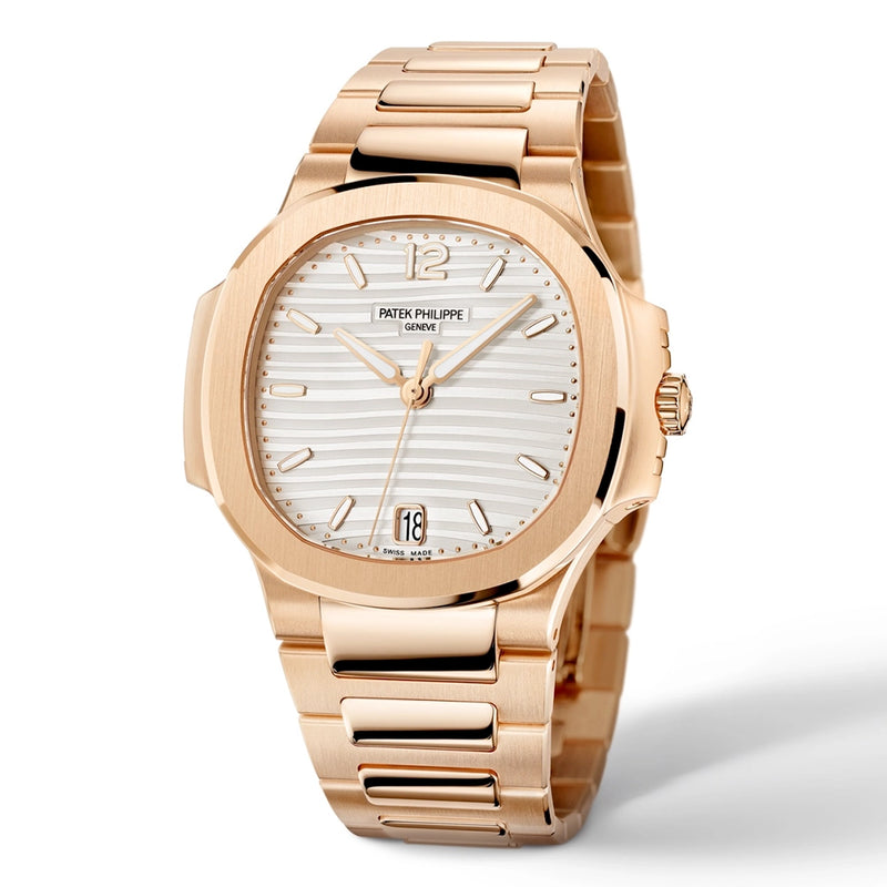 Patek Philippe Nautilus 35.2mm 18ct Rose Gold Silver Dial Ladies Automatic Watch - Berry's Jewellers
