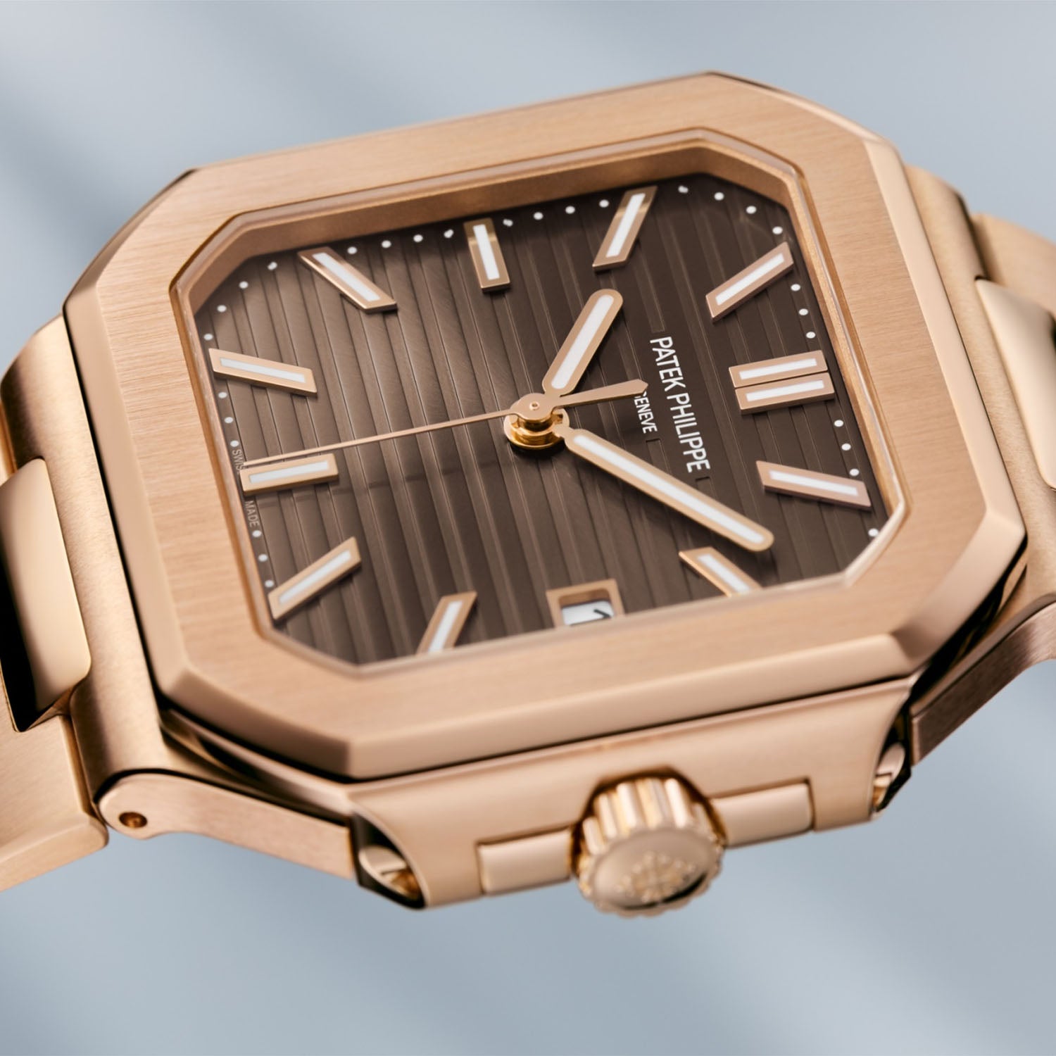 Cubitus Medium 40mm 18ct Rose Gold Sunburst Brown Dial Bracelet Watch
