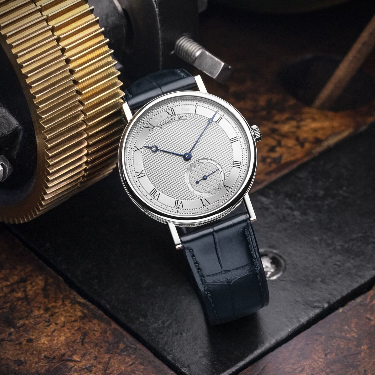 Classique 7147 40mm 18ct White Gold Automatic Strap Watch