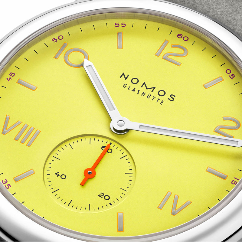 NOMOS Glashütte Club Campus Starlight 36mm Yellow Dial Manual-Wind Watch - Berry's Jewellers
