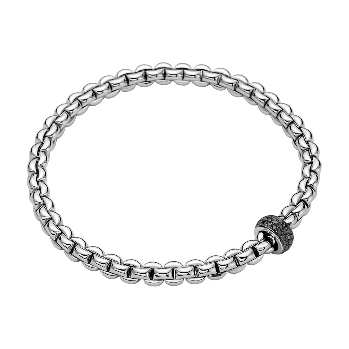 Eka 18ct White Gold Bracelet With Pavé Set Black Diamonds