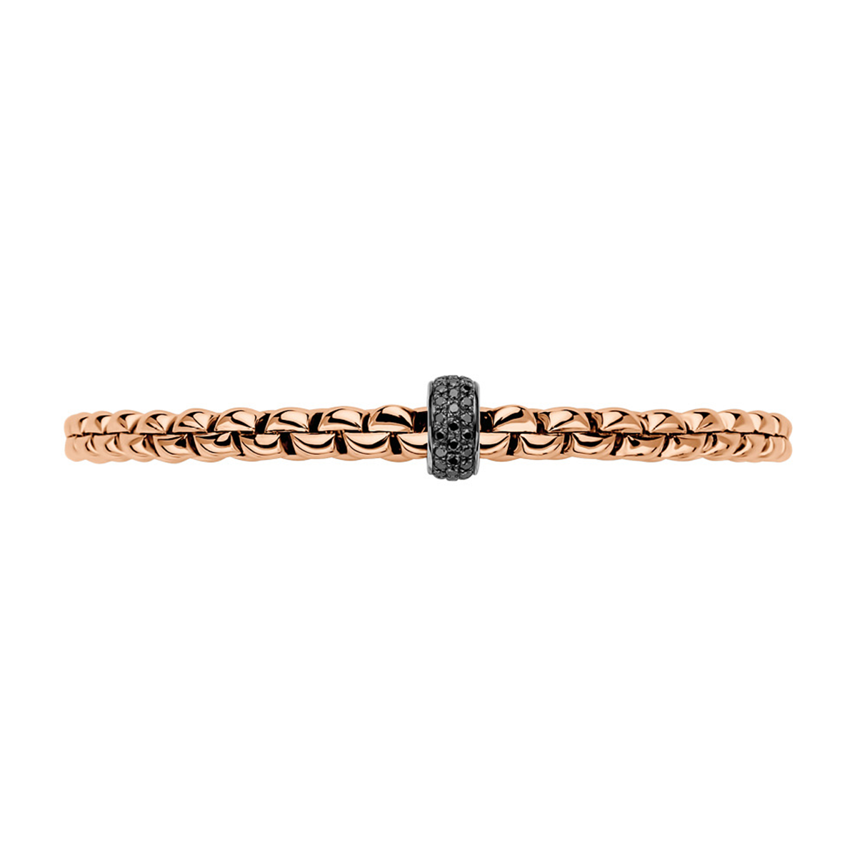 Eka 18ct Rose Gold Bracelet With Pavé Set Black Diamonds