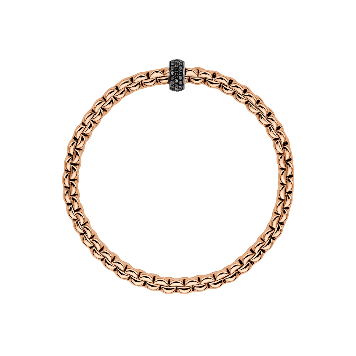 Eka 18ct Rose Gold Bracelet With Pavé Set Black Diamonds