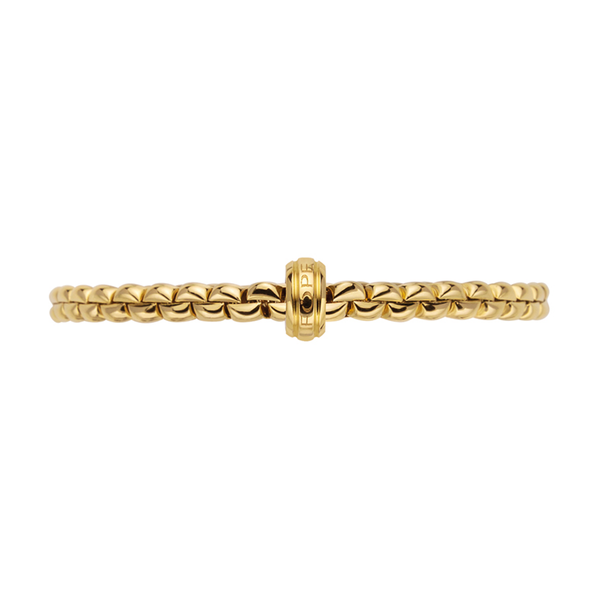 FOPE Eka 18ct Yellow Gold Bracelet With Engraved Rondel - Berry's Jewellers