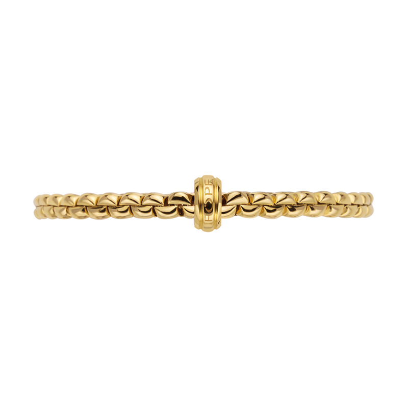 FOPE Eka 18ct Yellow Gold Bracelet With Engraved Rondel - Berry's Jewellers