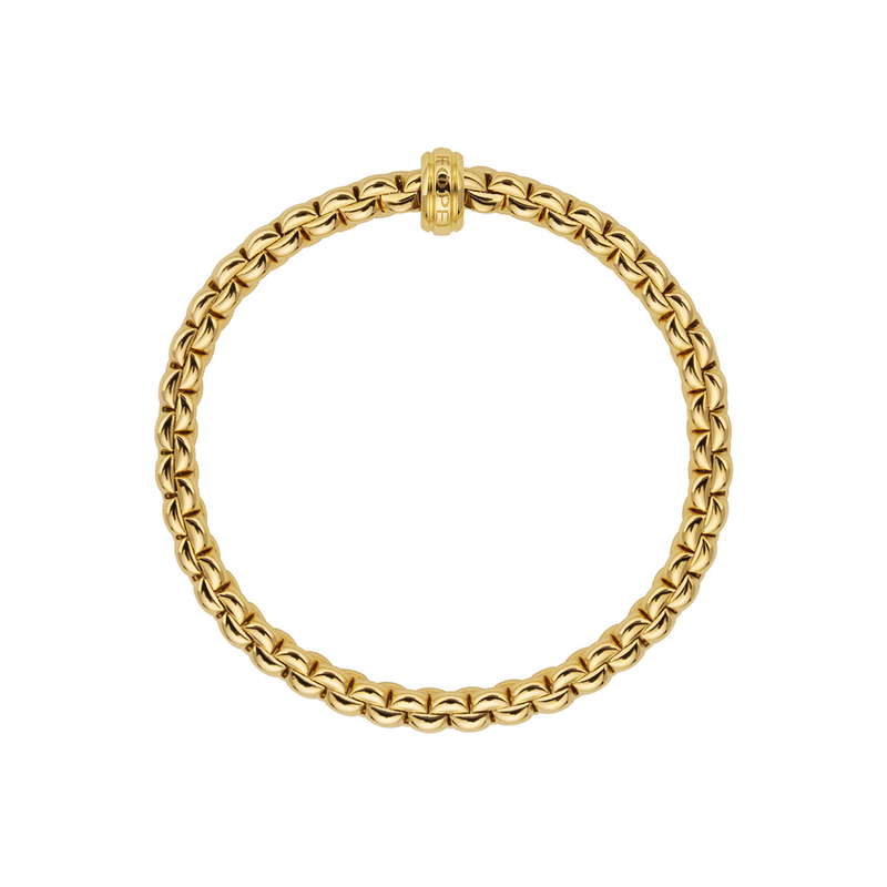 FOPE Eka 18ct Yellow Gold Bracelet With Engraved Rondel - Berry's Jewellers