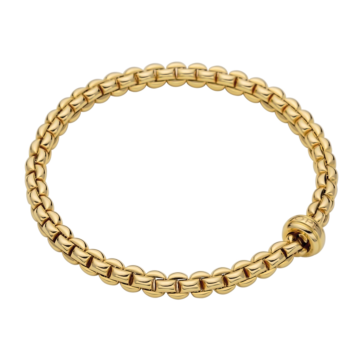 FOPE Eka 18ct Yellow Gold Bracelet With Engraved Rondel - Berry's Jewellers