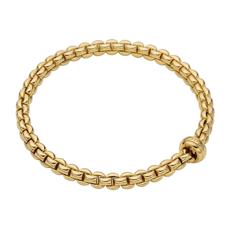 FOPE Eka 18ct Yellow Gold Bracelet With Engraved Rondel - Berry's Jewellers