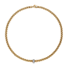 Eka 18ct Yellow Gold Necklace with White Gold Diamond Rondel