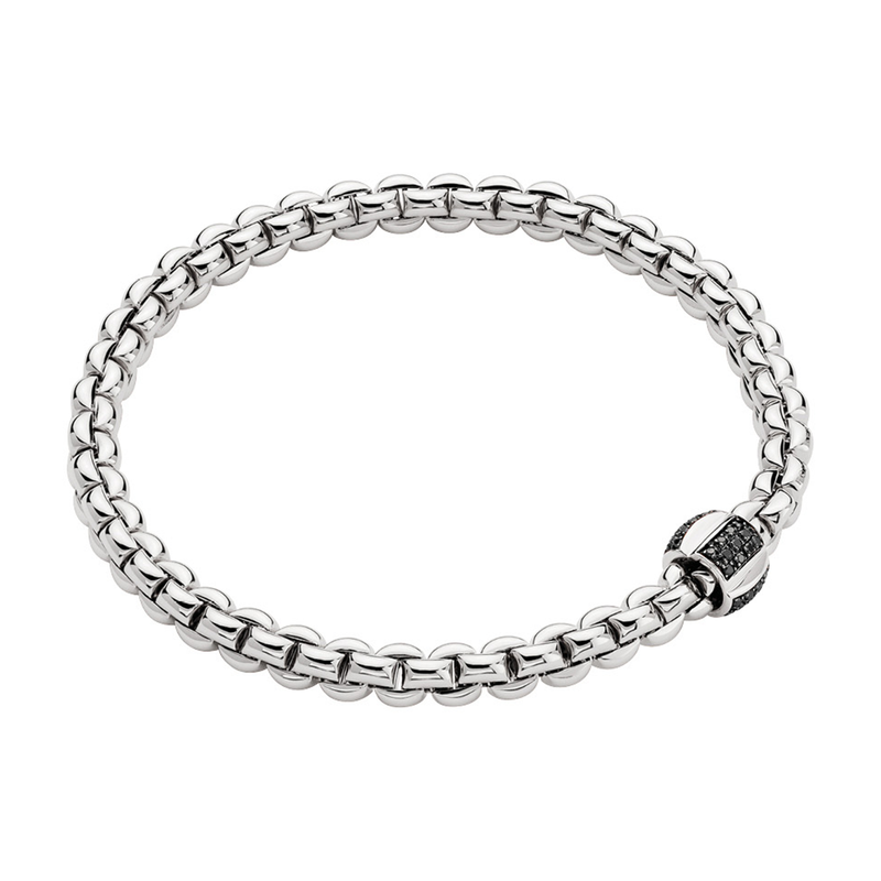 Eka 18ct White Gold Bracelet With Black Diamonds