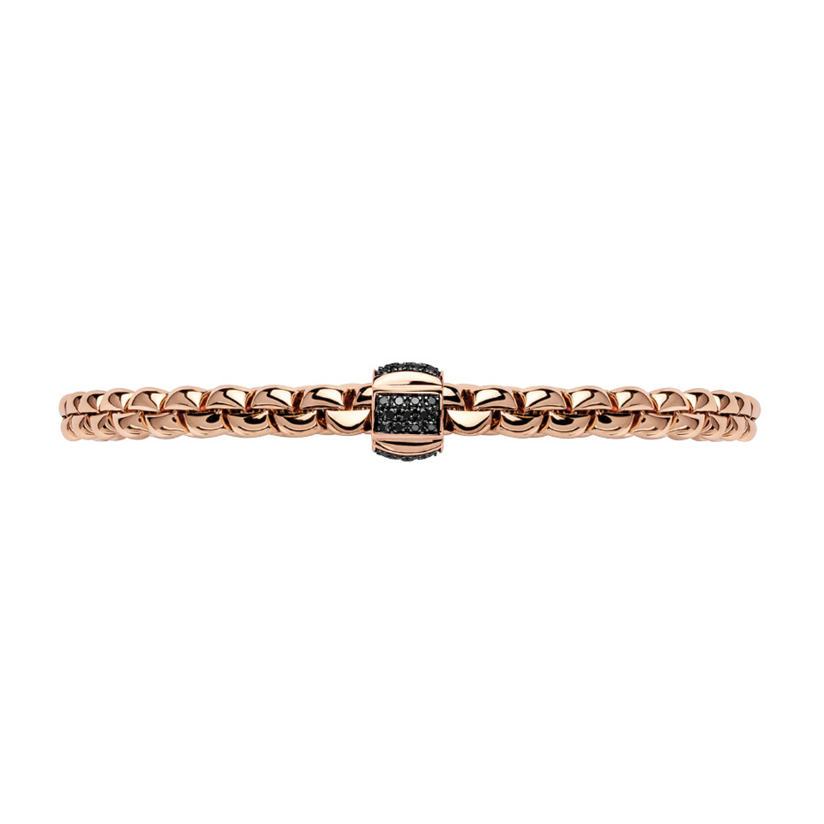 Eka 18ct Rose Gold Bracelet With Black Diamonds