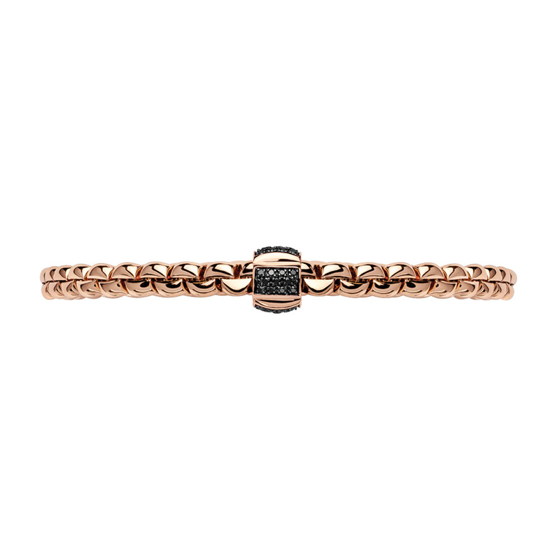 Eka 18ct Rose Gold Bracelet With Black Diamonds