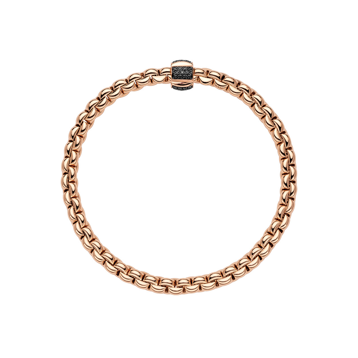 Eka 18ct Rose Gold Bracelet With Black Diamonds