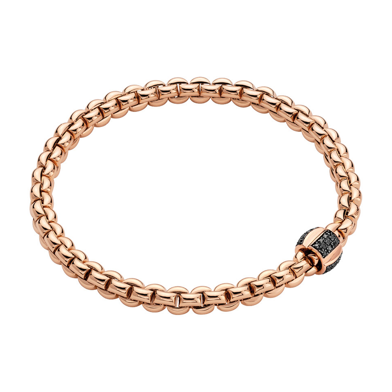 Eka 18ct Rose Gold Bracelet With Black Diamonds