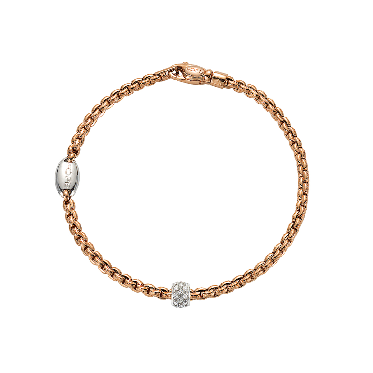 Eka 18ct Rose Gold Slim Pavé Set Diamond Bracelet