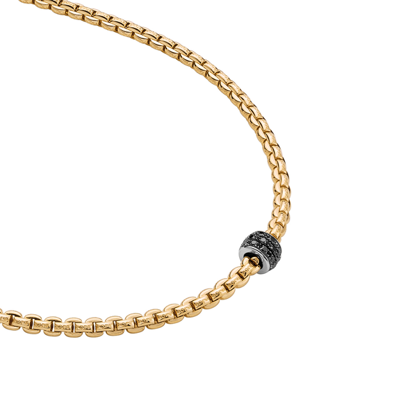 FOPE Eka 18ct Yellow Gold Necklace with Black Diamonds - Berry's Jewellers