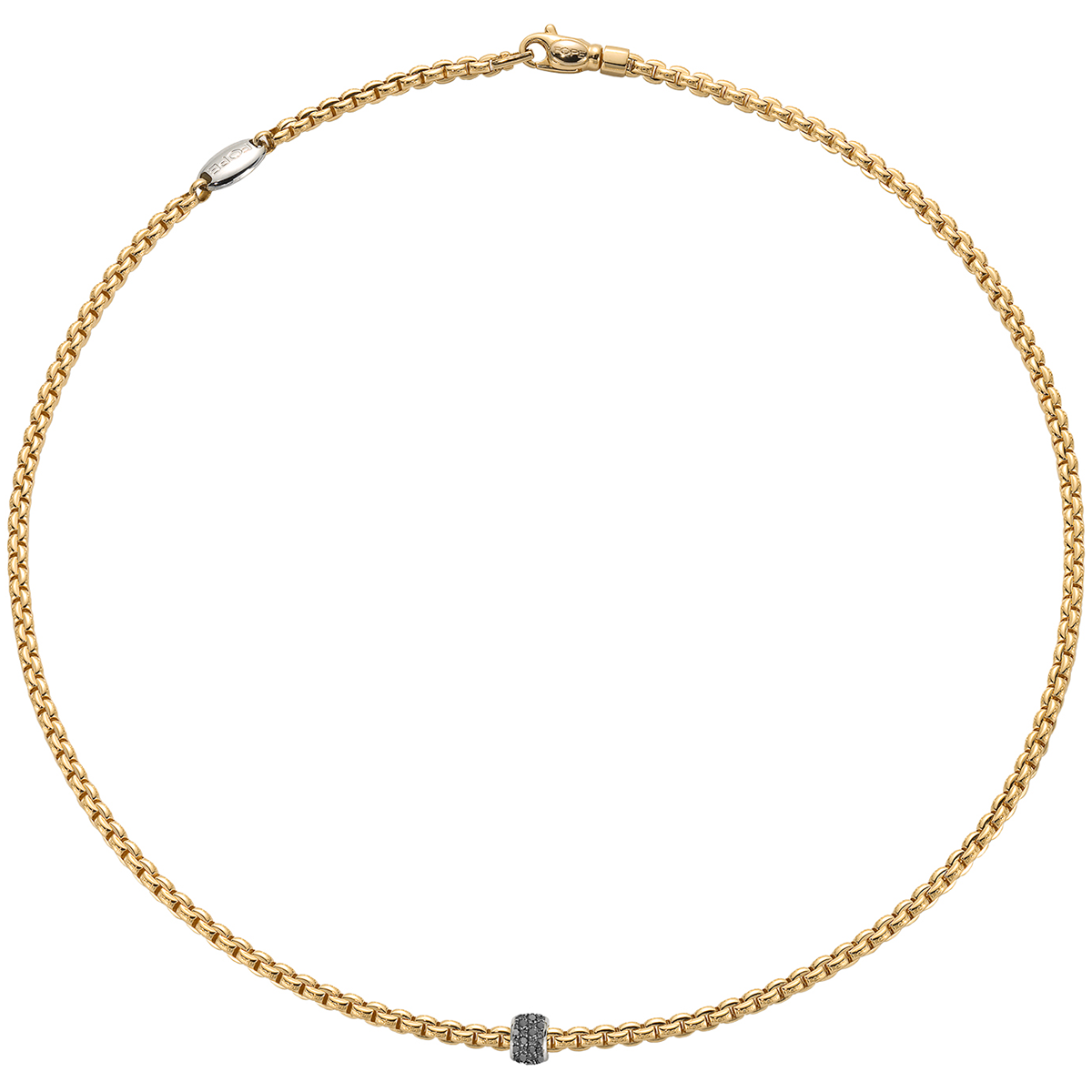 FOPE Eka 18ct Yellow Gold Necklace with Black Diamonds - Berry's Jewellers