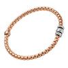 FOPE 18ct Rose Gold Eka Flex'it Bracelet With Three Rhombus Set Diamond Rondels - Berry's Jewellers