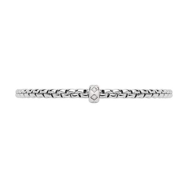 FOPE Eka 18ct White Gold Bracelet With Rhombus Set Diamond Rondel - Berry's Jewellers