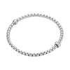 FOPE Eka 18ct White Gold Bracelet With Rhombus Set Diamond Rondel - Berry's Jewellers