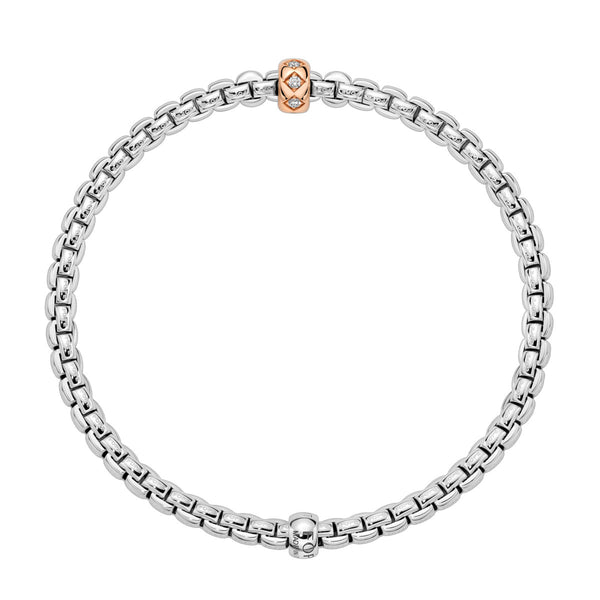 Eka Flex'it 18ct White Gold Bracelet with Rhombus Set Diamonds