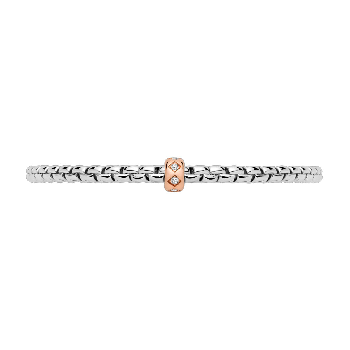 FOPE Eka Flex'it 18ct White Gold Bracelet with Rhombus Set Diamonds - Berry's Jewellers