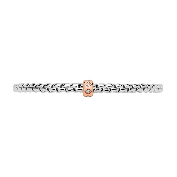 FOPE Eka Flex'it 18ct White Gold Bracelet with Rhombus Set Diamonds - Berry's Jewellers