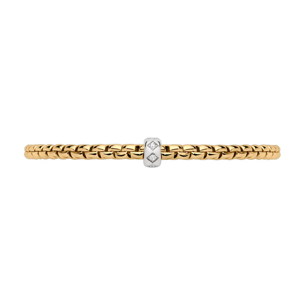 FOPE Eka Flex'it 18ct Yellow Gold Bracelet with Rhombus Set Diamonds - Berry's Jewellers