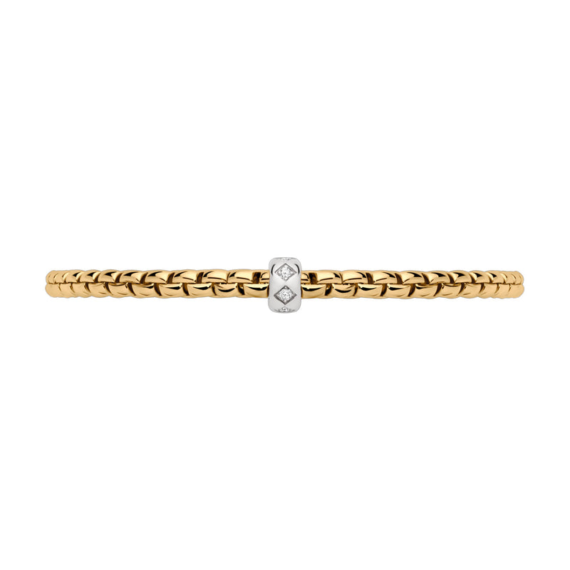 FOPE Eka Flex'it 18ct Yellow Gold Bracelet with Rhombus Set Diamonds - Berry's Jewellers
