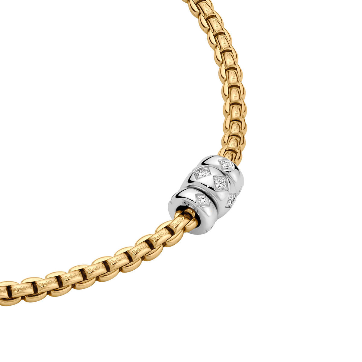 FOPE Eka 18ct Yellow Gold Necklace with Rhombus Set Diamonds - Berry's Jewellers